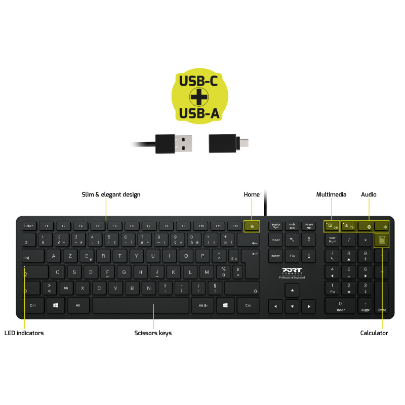 FR - OFFICE KEYBOARD EXECUTIVE WIRED - FR