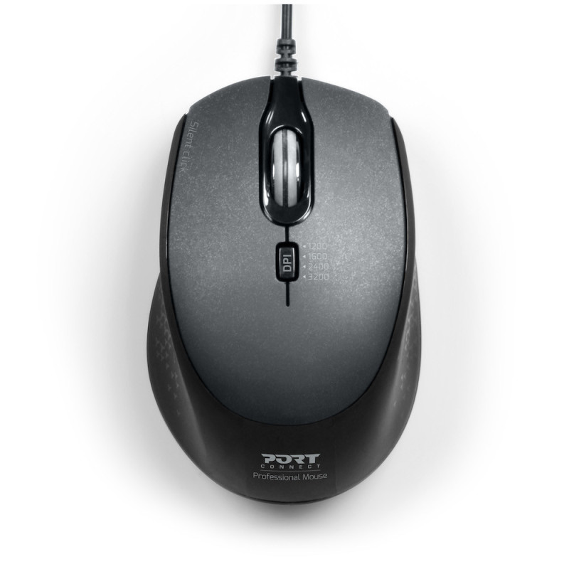 MOUSE DE OFICINA CON CABLE SILENT PRO - NEGRO