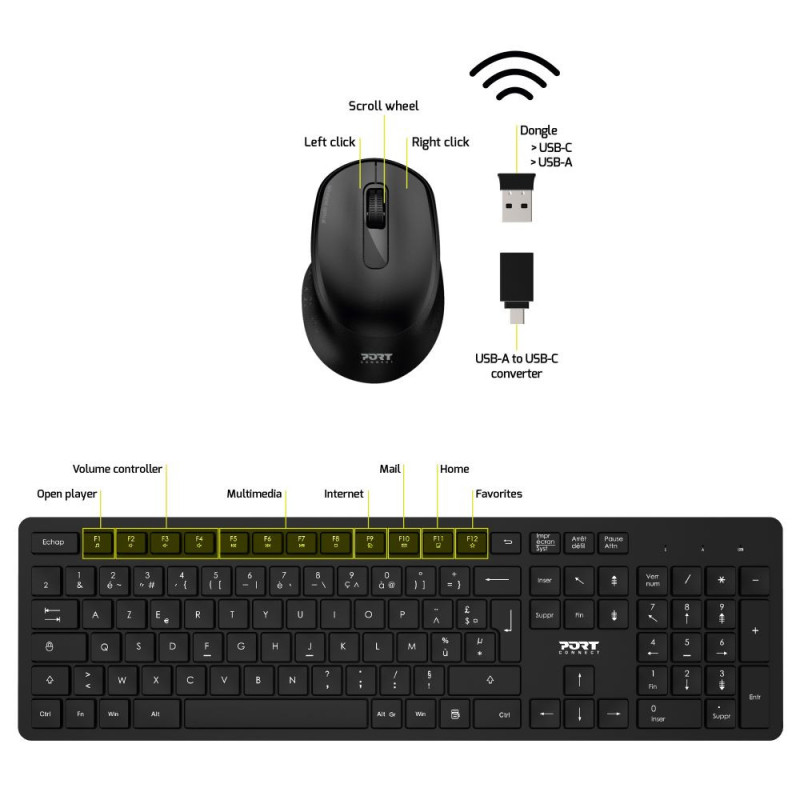 CLAVIER + SOURIS SANS FILS KM901