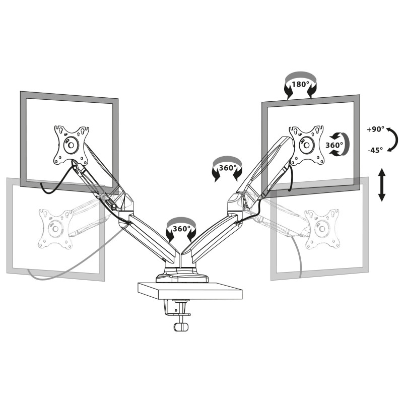 DUBBEL SKÄRMMONTERINGSARM