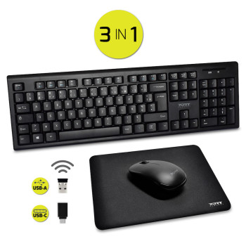 ESSENTIAL WIRELESS PACK: KEYBOARD + MOUSE + MOUSE PAD