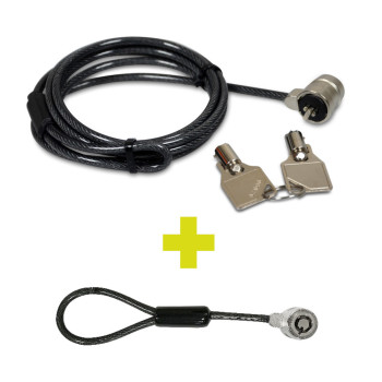CABLE DE SEGURIDAD CON LLAVE DE DOBLE CABEZAL