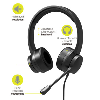 COMFORT OFFICE USB STEREO HEADSET WITH MICROPHONE