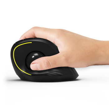Mouse ergonômico Bluetooth® sem fio e recarregável com bola direcional