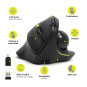 Souris ergonomique Bluetooth® sans fil & rechargeable avec boule directionnelle