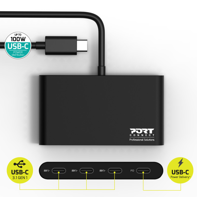 USB TYPE-C HUB - 4 TYPE-C PORTS