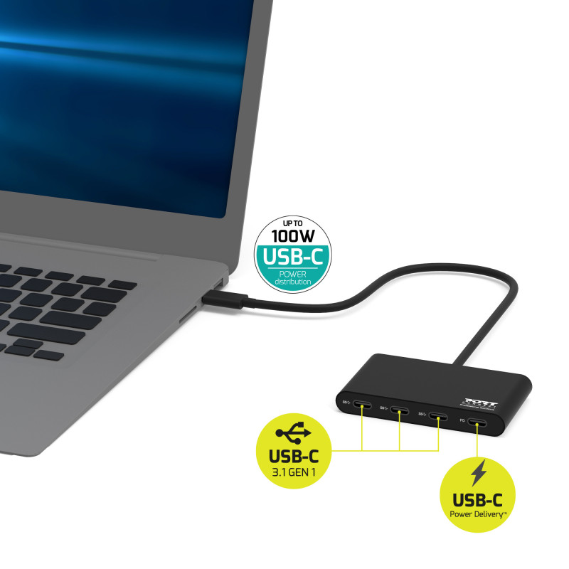 USB TYPE-C HUB - 4 TYPE-C PORTS