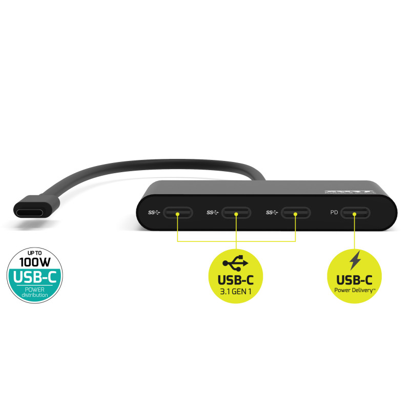 HUB USB TIPO-C - 4 PUERTOS TIPO-C