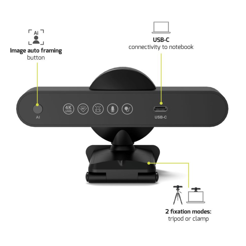 Mini cámara de conferencia 4K con recorte automático UHD