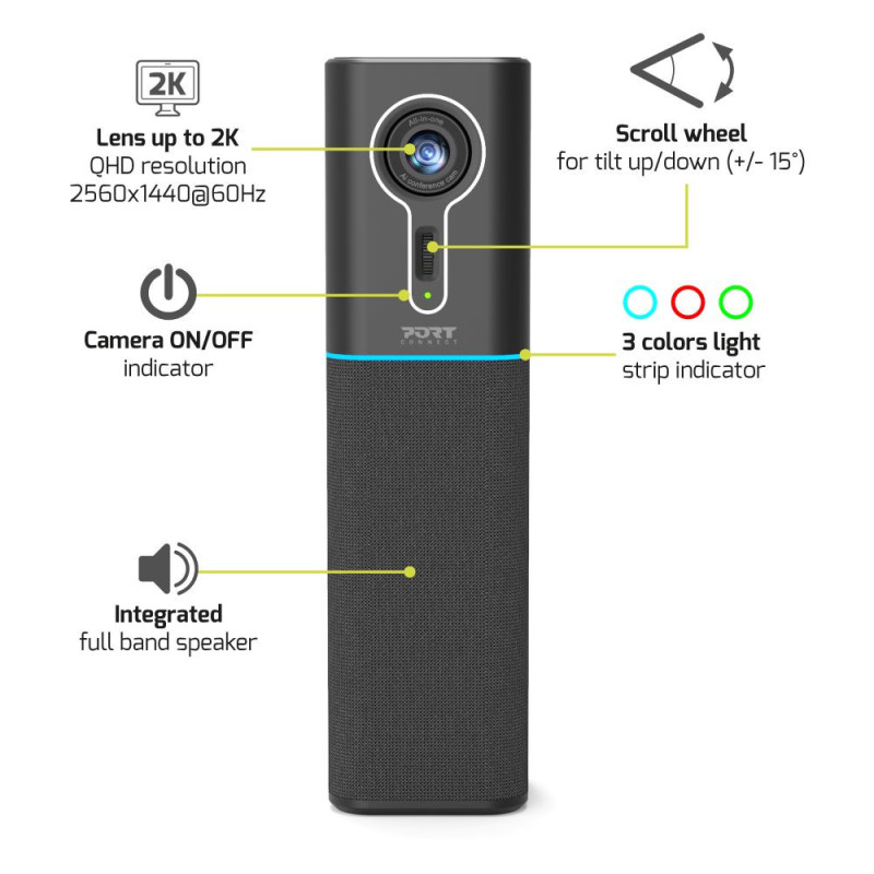 Biurkowa wieża konferencyjna audio/wideo 2K UHD All-in-One