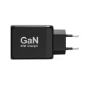 65W GaN wall charger USB-C Power Delivery ™ 3.0 & USB-A fast charging 2M USB-C cable supplied black