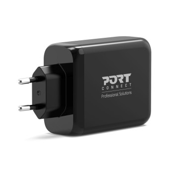 Carregador de parede GaN 120 W USB-C Power Delivery ™ 3.0 e USB-A carregamento rápido Cabo USB-C de 2 M fornecido preto