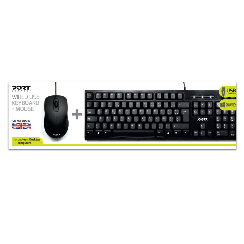 PACOTE DE MOUSE COM TECLADO USB COM FIO - FR