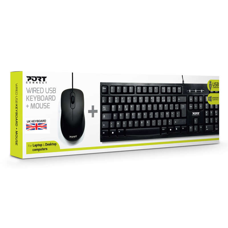 PACOTE DE MOUSE COM TECLADO USB COM FIO - FR