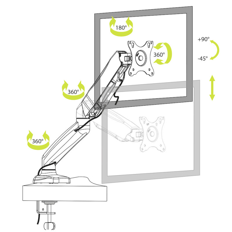 Desk stand 1 white screen