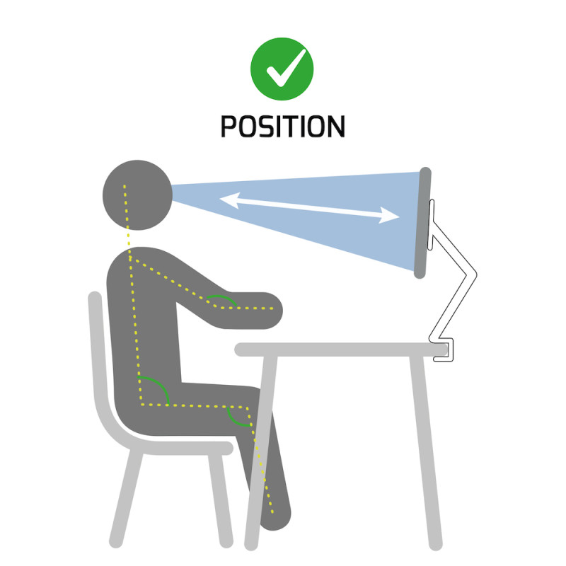 Soporte de sobremesa 1 pantalla blanca