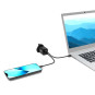 Chargeur mural Gan 45W USB-C Power Delivery ™  3.0 & USB-A charge rapide câble USB-C 2M fourni noir