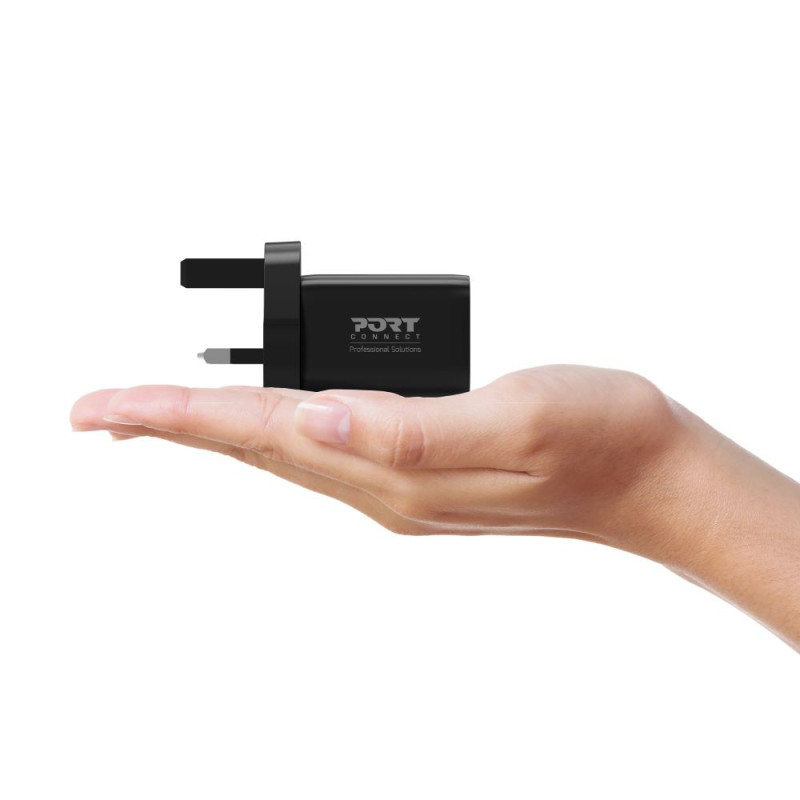 Gan 45W väggladdare USB-C Power Delivery ™ 3.0 & USB-A snabbladdning 2M USB-C-kabel medföljer svart