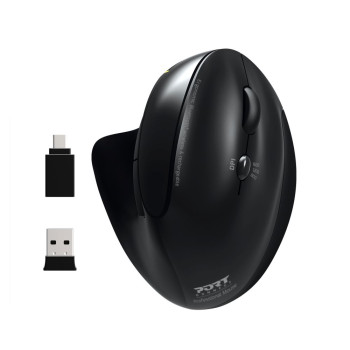 Mouse sem fio ergonômico recarregável de 2,4 GHz e Bluetooth®