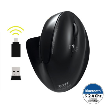 Ergonomic Rechargeable 2.4 GHz & Bluetooth® Wireless Mouse