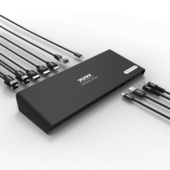 Estación de acoplamiento de escritorio 3 X 4K USB-A y USB-C 12 dispositivos 85W