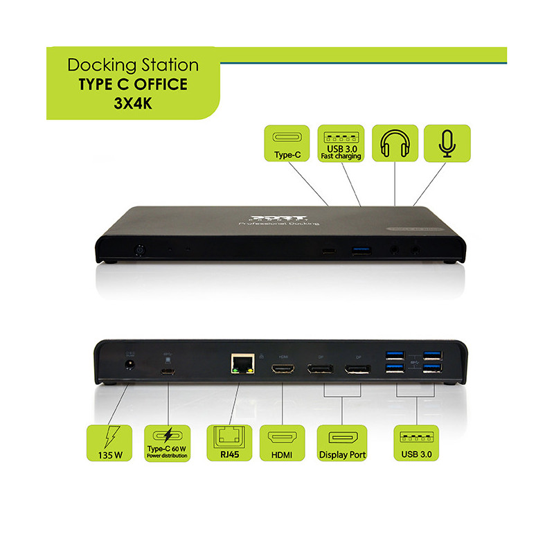 Desktop-Dockingstation 3 x 4K USB-A und USB-C 12 Geräte 85 W