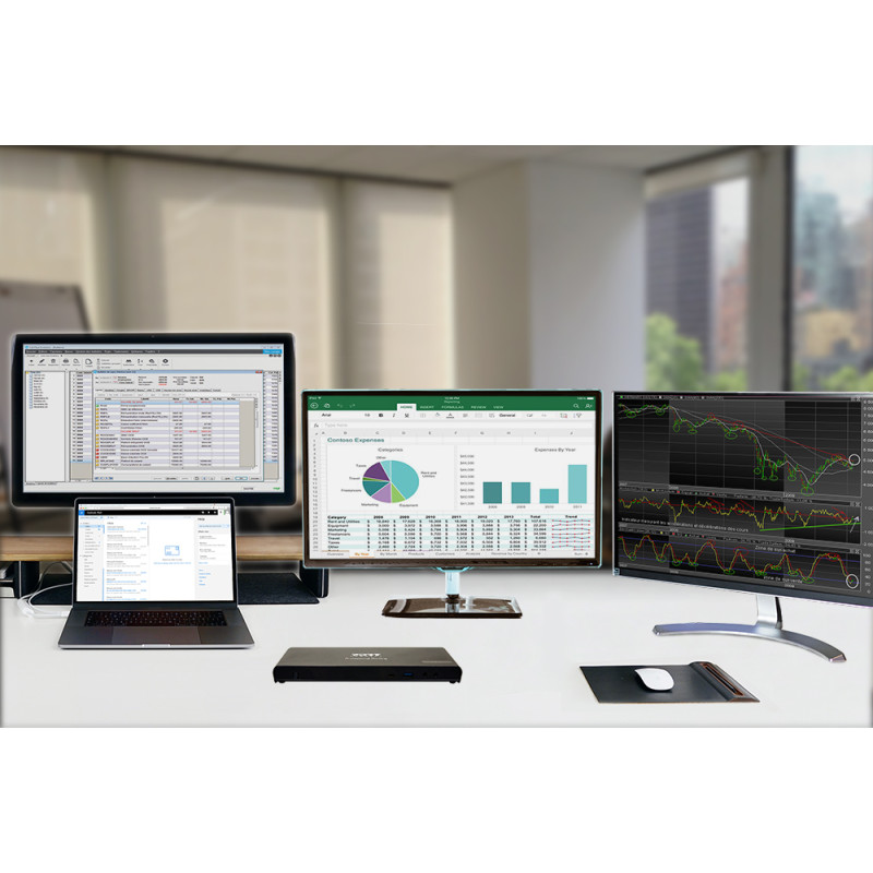 Desktop-Dockingstation 3 x 4K USB-A und USB-C 12 Geräte 85 W
