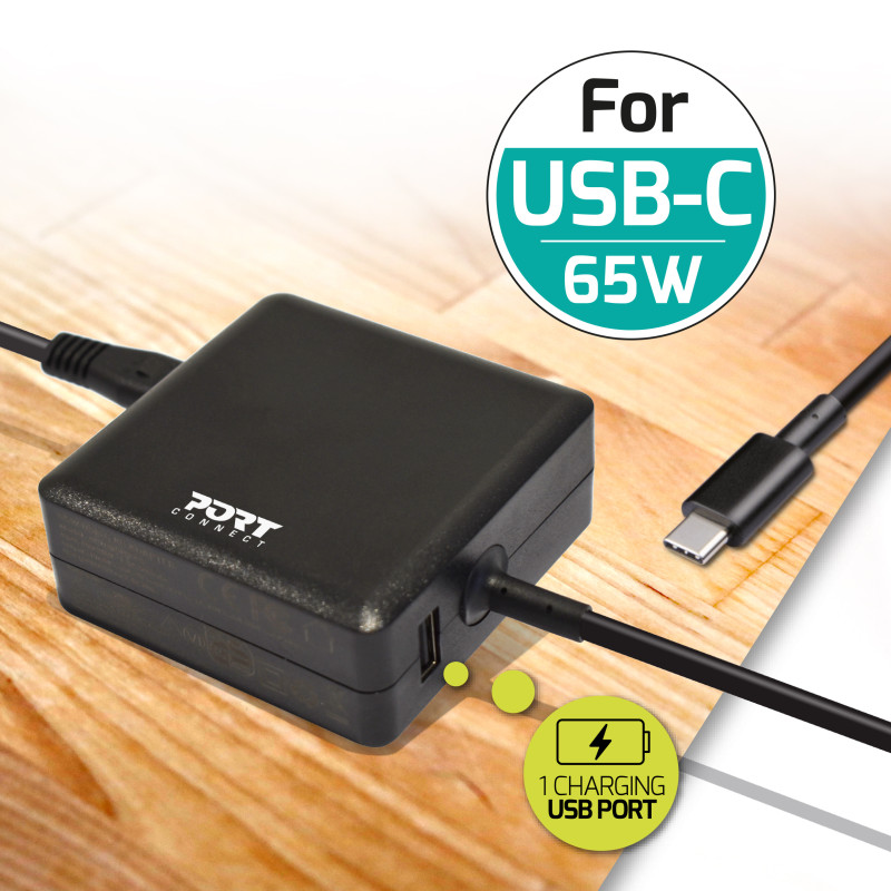 Adaptador De Corriente HP USB-C 65W - Carga Rápida Para Portátiles Y Dispositivos Compatibles