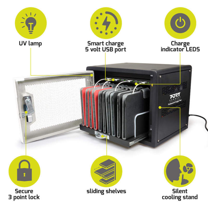 10-Shelf 11" Charging Cabinet