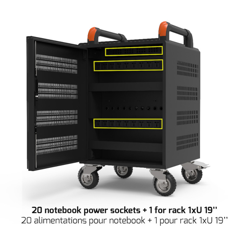Gabinete de carregamento para 20 laptops e 1 em 19"