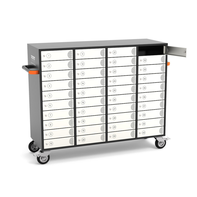 Gabinete de carregamento para 40 tablets ou PCs com portas individuais