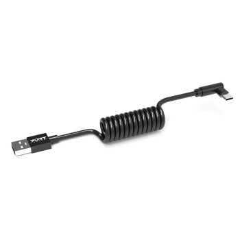 10 USB-C 90° spring spiral cable - USB-A