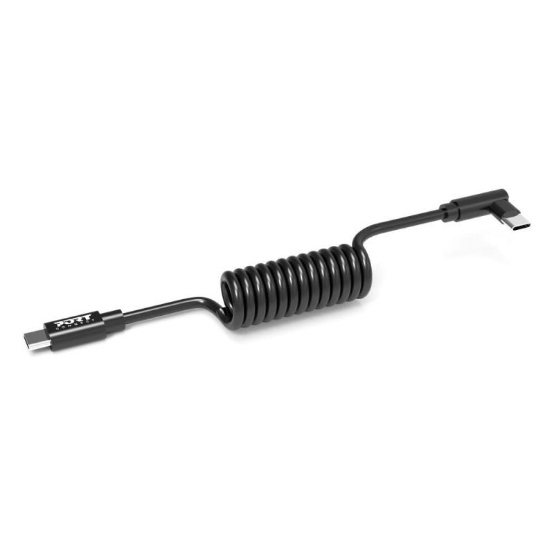 LOT of 10 USB-C 90° spring spiral cables - USB-C