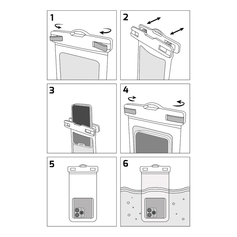 Universal waterproof smartphone pouch up to 6.7"