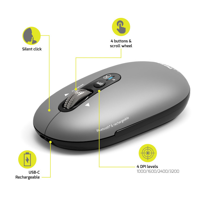 Souris sans fil & Bluetooth rechargeable PURE MAC