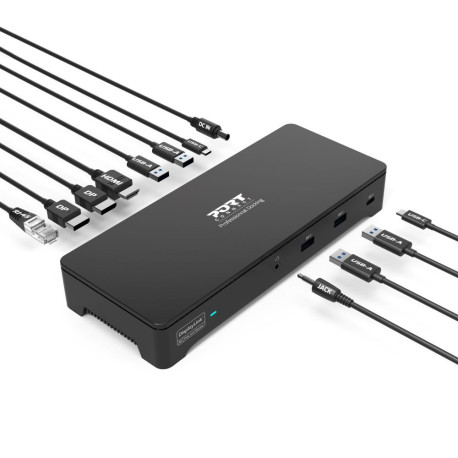 Estación de acoplamiento de escritorio 3 x 4K USB-C y USB-A 10 dispositivos 100W