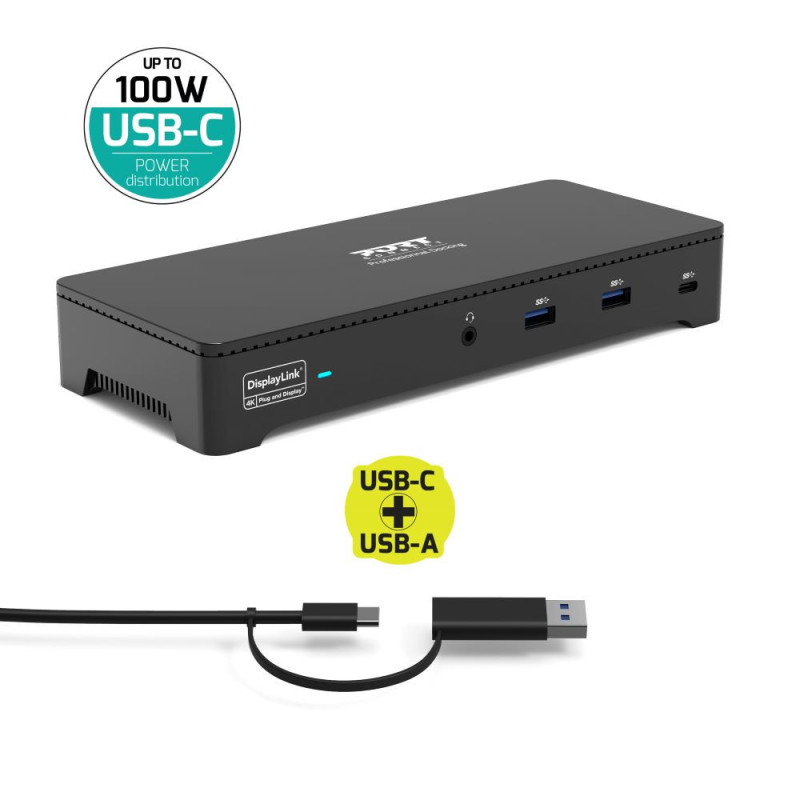 Station d'accueil bureau 3 x 4K USB-C & USB-A 10 périphériques 100W