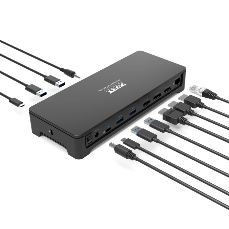 Station d'accueil bureau 3 x 4K USB-C & USB-A 10 périphériques 100W