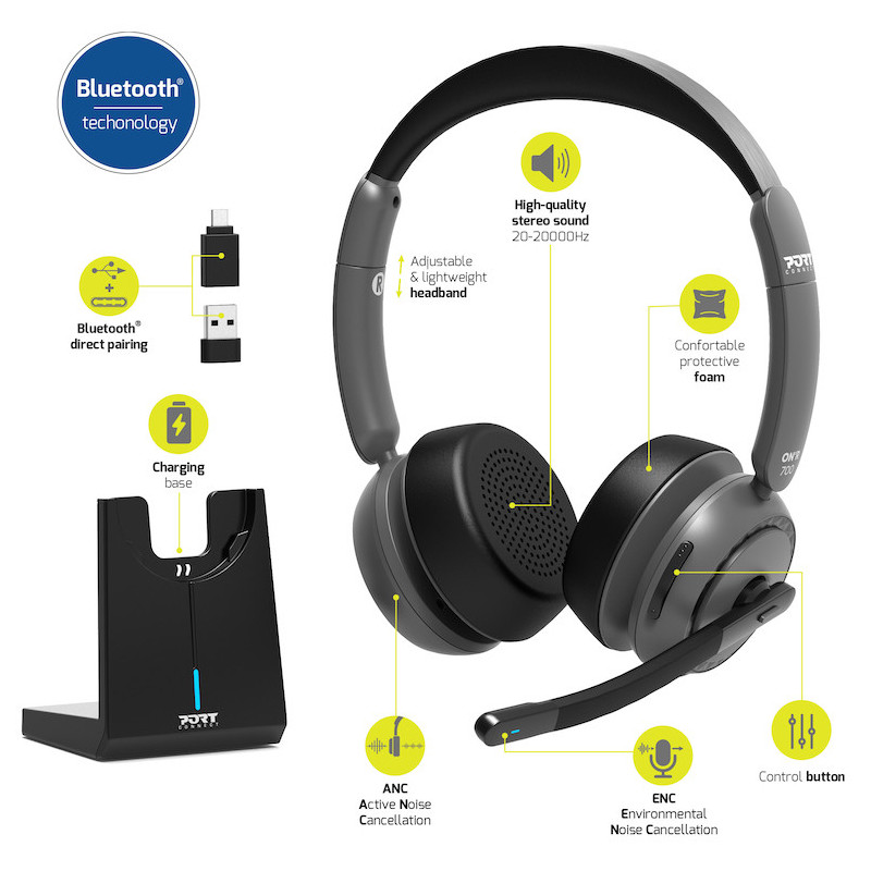 Casque Micro stéréo BLUETOOTH 5.2 avec base PRO ON'R 700