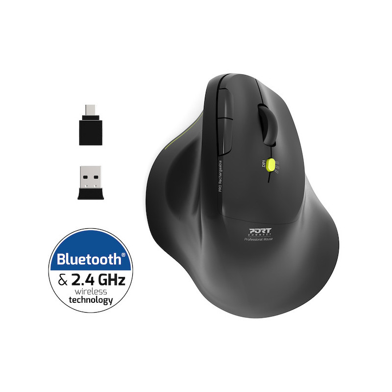 Souris ERGO SOFT sans fil 2.4GHz & Bluetooth rechargeable