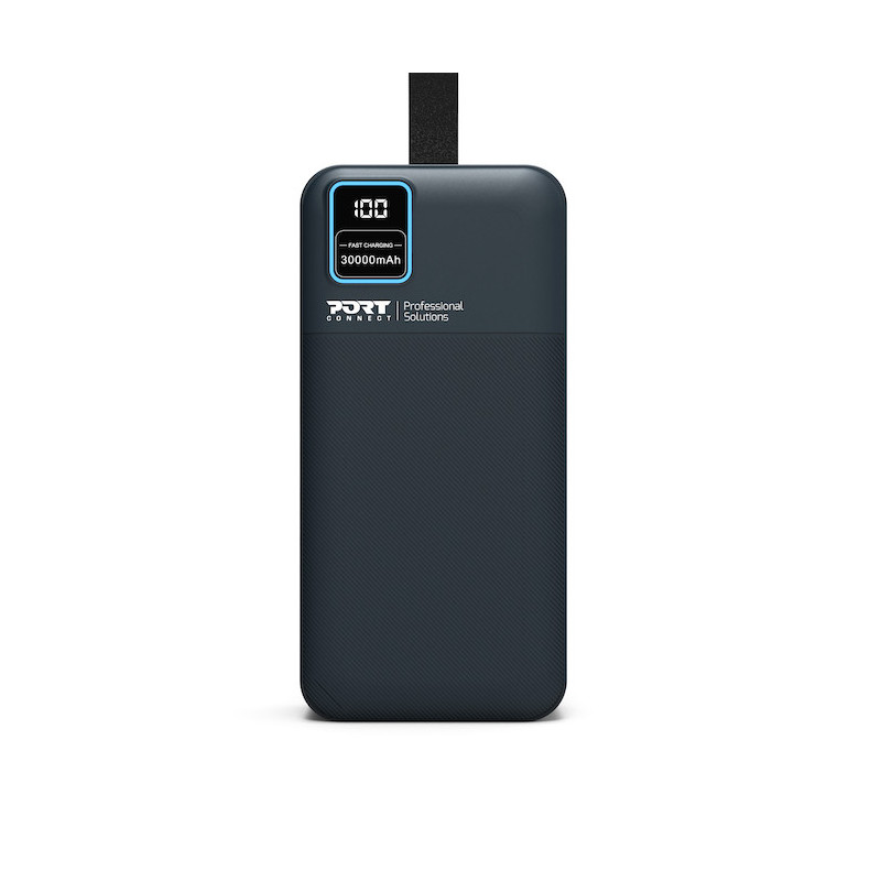 Batterie Externe 30000mAh PORT Connect – USB-A QC, LCD, Lampe LED