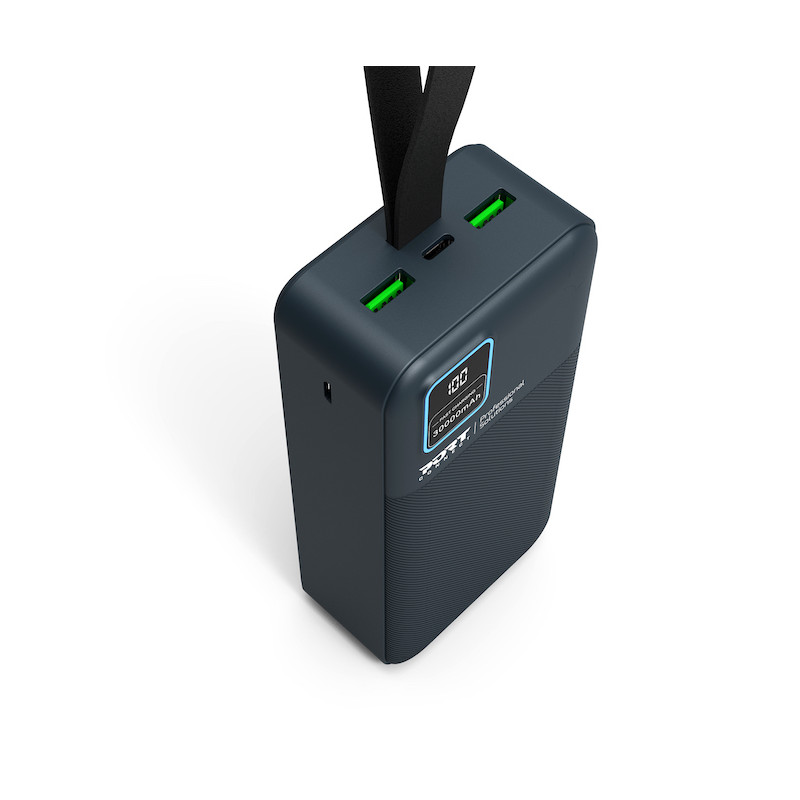 Batterie Externe 30000mAh PORT Connect – USB-A QC, LCD, Lampe LED