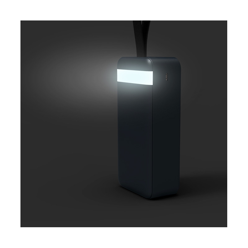 Batterie Externe 30000mAh PORT Connect – USB-A QC, LCD, Lampe LED