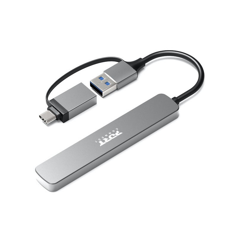 USB 3.0 4 Port Hub – Compacto, rápido y USB-C PORT Connect