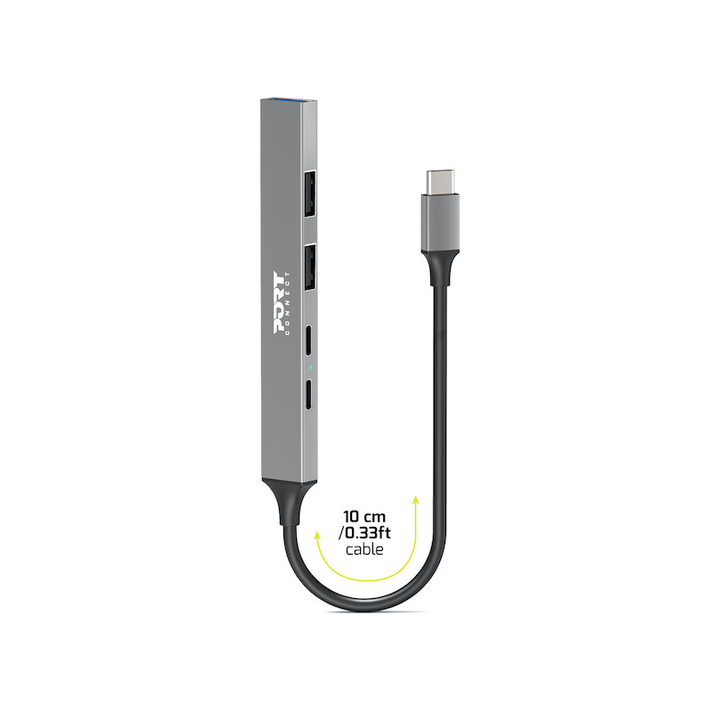Hub USB-C com 4 portas USB + 1X USB-C 100W