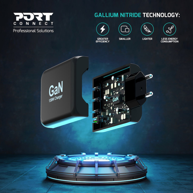 GaN 130W USB-C & USB-A Wall Charger – PORT Connect