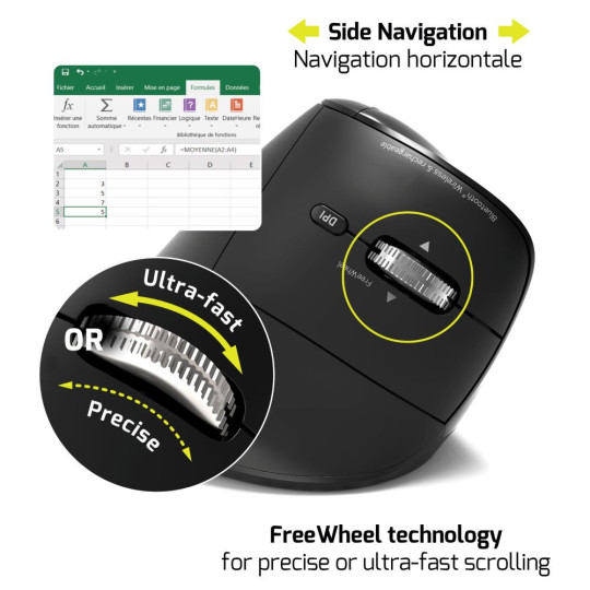 Souris Ergonomique Wiederaufladbarer Hörer - Bluetooth® & Sans Fil