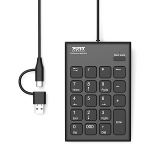 Teclado numérico USB-C e USB-A com fio