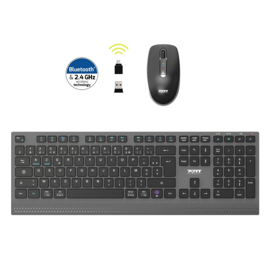 Pack clavier souris sans fil OPTIMUM Azerty – Bluetooth & 2.4 GHz |