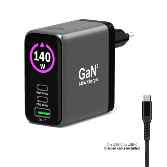 Chargeur GaN² 140W USB-C & USB-A -